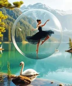 Ballerina In a Bubble Diamond Painting