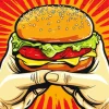 Big Burger In The Hands Pop Art Diamond Painting