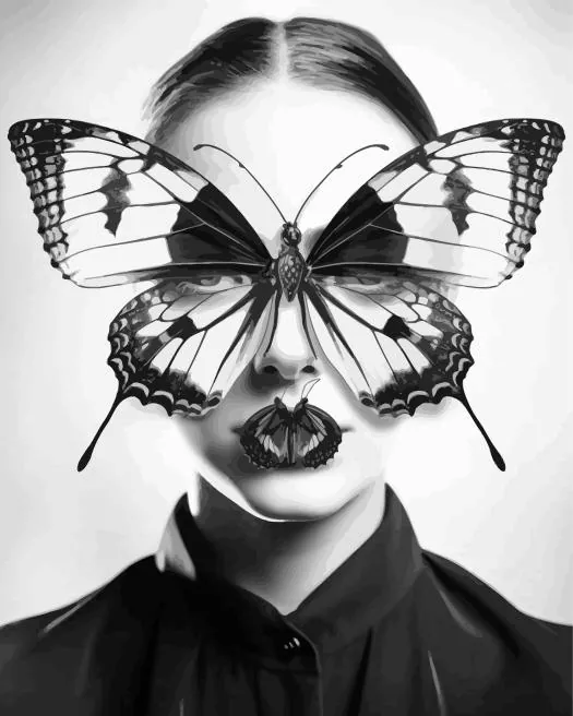 Black And White Butterfly Face Diamond Paintings Black And White Butterfly Face Diamond Painting
