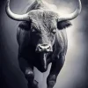 Black And White Bull Diamond Painting