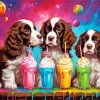 Brown Springer Spaniel Puppies Diamond Painting