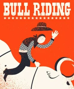 Bull Riding Poster Diamond Painting