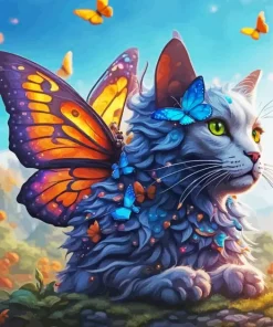 Butterfly Cat Diamond Painting