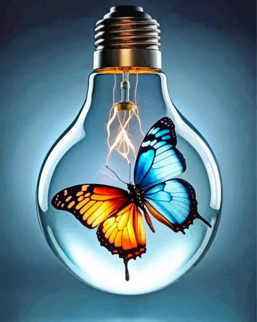 Butterfly In A Bulb Diamond Paints Butterfly In A Bulb Diamond Painting