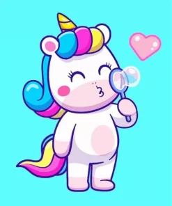 Cartoon Blowing Bubbles Diamond Painting