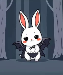 Cartoon Bunny Bat Diamond Painting