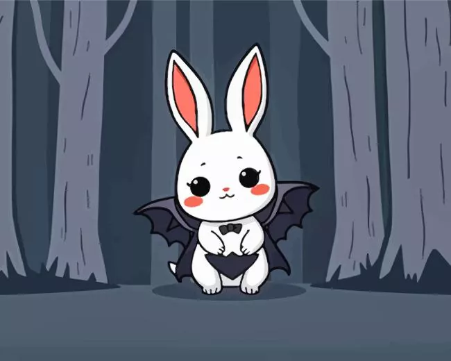 Cartoon bunny bat Diamond By Numbers Cartoon Bunny Bat Diamond Painting