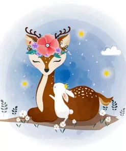 Cute Bunny And Deer Diamond Painting