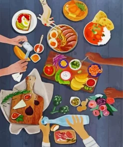 Family Brunch Art Diamond Painting