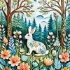 Folk Bunny Diamond Painting