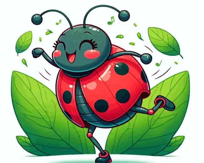 Ladybug Dancing Diamond With Numbers Ladybug Dancing Diamond Painting