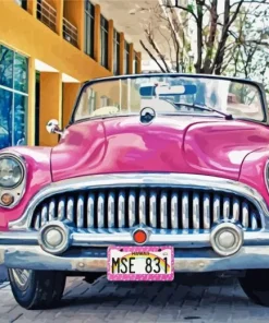 Pink Buick Car Diamond Painting
