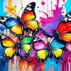 Splatter Colorful Butterflies Diamond Painting
