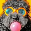 Stylish Poodle Bubble Gum Diamond Painting