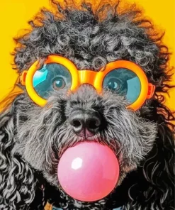 Stylish Poodle Bubble Gum Diamond Painting