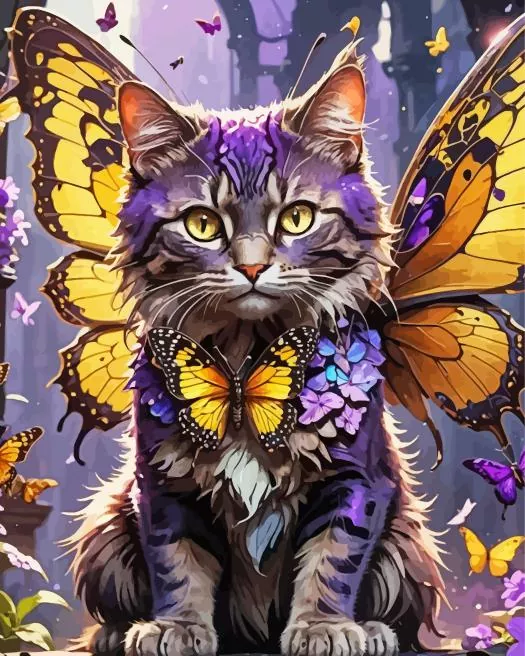 The Butterfly Cat Diamond Paintings The Butterfly Cat Diamond Painting