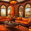 Victorian Burnt Orange Room Diamond Painting