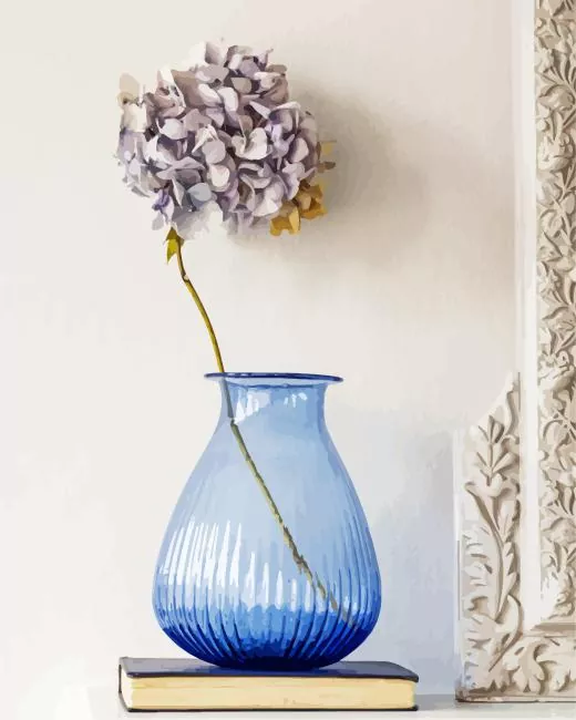 aesthetic blue glass vase Diamond With Numbers Aesthetic Blue Glass Vase Diamond Painting