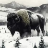 Black And White Buffalo Diamond Painting