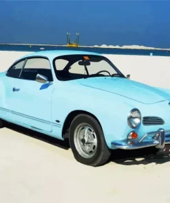 Blue Volkswagen Karmann Ghia Diamond Painting
