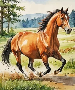 Brown Stallion Diamond Painting