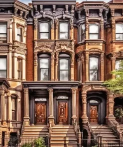 Brownstone Houses Diamond Painting