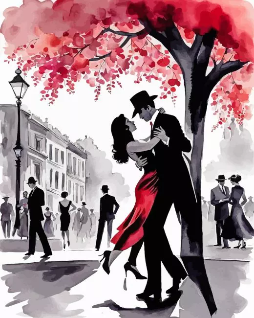buenos aires tango dancers art Diamond By Numbers Buenos Aires Tango Dancers Art Diamond Painting