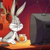 Bugs Bunny Watching TV Diamond Painting