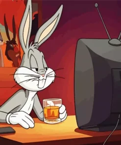 Bugs Bunny Watching TV Diamond Painting
