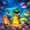 Bulbasaur Charmander Squirtle And Pikachu Diamond Painting