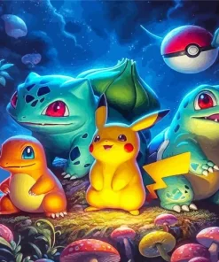 Bulbasaur Charmander Squirtle And Pikachu Diamond Painting