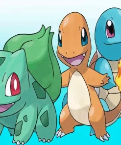 Bulbasaur With Charmander And Squirtle Diamond Painting