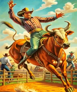 Bull Rider Art Diamond Painting