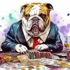 Bulldog Playing Poker Art Diamond Painting