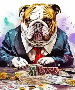 Bulldog Playing Poker Art Diamond Painting