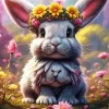 Bunny With Flower Crown Diamond Painting