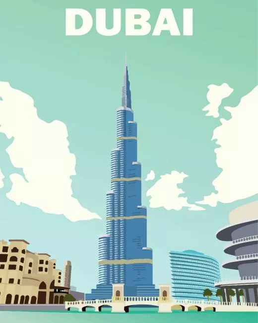 burj khalifa poster Diamond By Numbers Burj Khalifa Poster Diamond Painting
