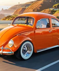 Burnt Orange VW Beetle Diamond Painting
