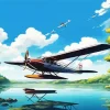 Bush Plane Over Lake Diamond Painting
