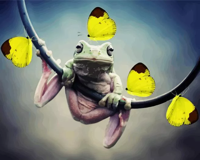 butterflies and frog Diamond By Numbers Butterflies And Frog Diamond Painting