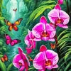 Butterflies And Orchids Diamond Painting