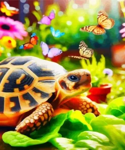 Butterflies And Turtle Diamond Painting