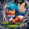 Butterfly And Baby Fox Diamond Painting