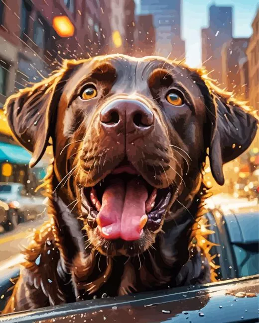 cool chocolate lab Diamond By Numbers Cool Chocolate Lab Diamond Painting