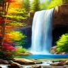 Cool Forest Waterfall Diamond Painting