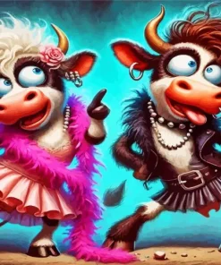 Crzay Funny Cows Diamond Painting