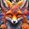 Floral Fox Diamond Painting