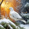 Flying White Pigeon Art Diamond Painting