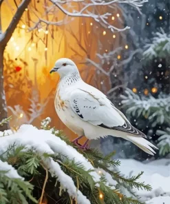 Flying White Pigeon Art Diamond Painting