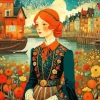 Folk Art Lady Diamond Painting